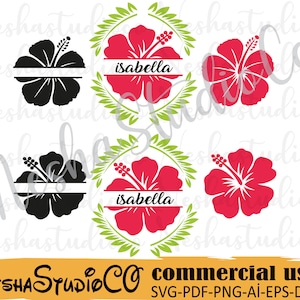 Hibiskus bündel svg, Hibiskus svg, Hibiskus Clipart, Hawaiiblumen, Silhouette, Schablone, Blumen svg, Garten svg, cut Datei, Cricut datei