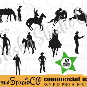 Cowboy SVG Bundle, Cowboy SVG, Cowboy Clipart, Cowboy Cut Files For Silhouette, Files for Cricut,cowboy Vector, Western Svg, Dxf, Png, Eps,