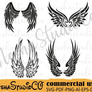 Bundle d&#39;ailes d&#39;ange svg, svg ailes d&#39;ange, ailes svg, svg bébé, svg nouveau-né, fichiers coupés numériques, png, cricut, clipart, svg ange, usage commercial