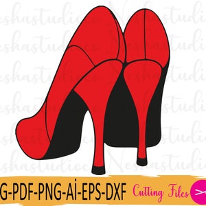 Tacones altos SVG, zapatos svg, tacón de aguja svg, Tacones altos, Belleza Glamour Svg, Zapatos de mujer svg, Tacones altos eps png dxf Silueta cricut