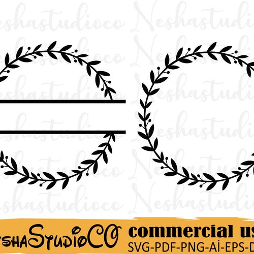 Laurel Wreath Frame Svg Laurel Split Frame Svg Cut File - Etsy