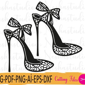 High Heels SVG, Schuhe svg, Sliletto Heel svg, High Heels, Beauty Glamour svg, Damenschuhe svg, High Heels eps png dxf Silhouette Cricut