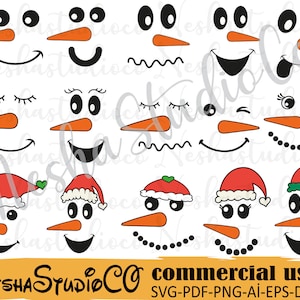 15-Snowman Svg,Snowman Face Svg,Christmas Svg,Snow Silhouette,Snowman girl,Eyelashes svg,Snowman clipart,Png,Eps,Pdf,svg files for cricut