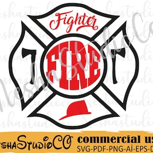 Fire fighter svg,Fire department svg,fire dept svg,maltese cross svg,fire svg,logo Sillhouette, cricut, clipart, cut files ,pdf ,png, dxf