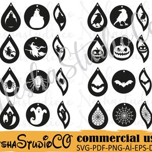 Halloween earrings Svg, Halloween cut files, Fall svg, Halloween Svg files,31 st october, overlay svg,Svg clipart,Fall svg,Halloween clipart