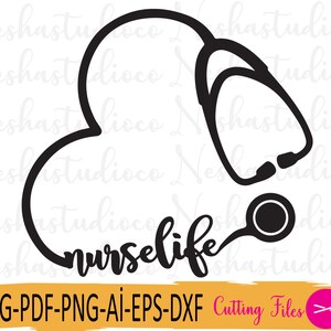Verpleegkundige leven SVG, verpleegkundige Svg-bestand, Nurselife Svg, verpleegkundige Silhouette Cameo, verpleegkundige gesneden bestand, Cardio svg-bestand voor Cricut, RN Svg, Heartbeat Svg, Dxf