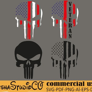 Skull bundle svg,Veteran svg,Dad svg,American Punisher Flag svg,Flag svg,dad cut File,father clipart,dad png,papa, Files for Cricut,flag svg