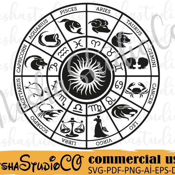 Zodiac Signs SVG Bundle,horoscope svg, Astrology Signs svg, Zodiac Symbols svg, Zodiac Wheel svg, Astrology, Horoscope, Cut File Cricut