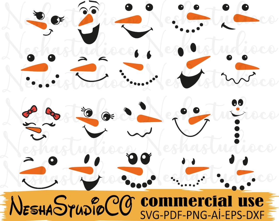 20-snowman Svg,snowman Face Svg,christmas Svg,snow Silhouette,snowman