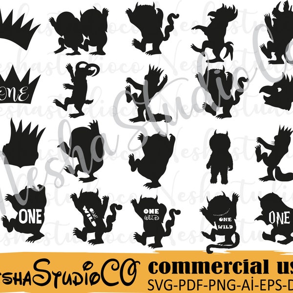 Where the wild things are SVG,Birthday svg,Baby svg,One svg,Where the Wild Things SVG,Wild Things Are digital files,Wild one svg,Wild svg