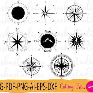8-Compass bundle SVG, Compass Clipart, Adventure SVG, Travel Svg,svg Files for Cricut,Silhouette,compass clipart,hiking svg,cross svg