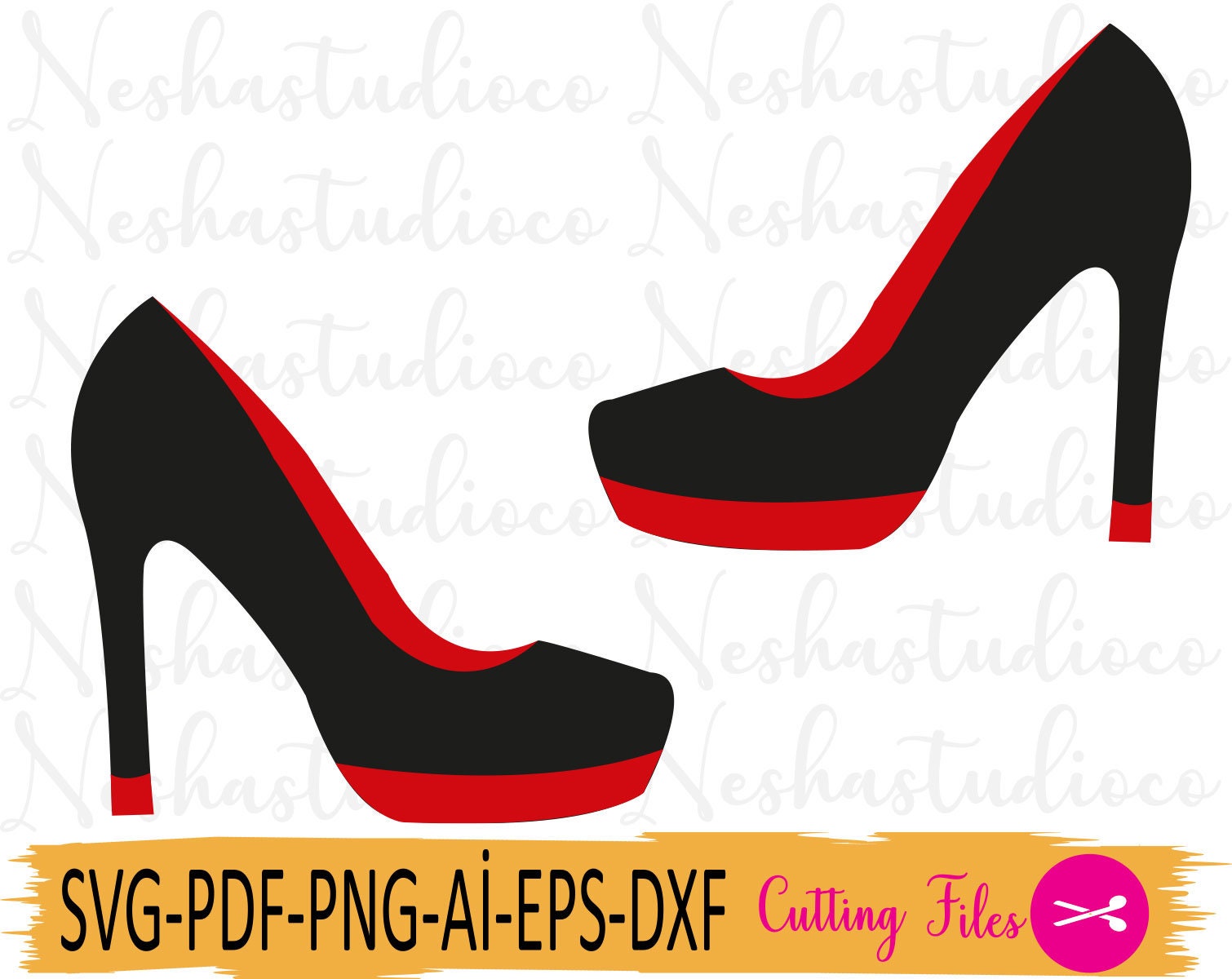 High heel shoes SVG Bundle, Women leopard high heels Svg cut file, Fashion  Svg, Red bottom heels Svg, Cut files for Cricut and Silhouette