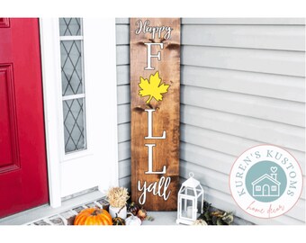 Happy Fall Porch Leaner, Happy Fall Porch Sign, Leaning Porch Sign, Fall Porch Decor, Fall Decor, Halloween Sign, Pumpkin Sign