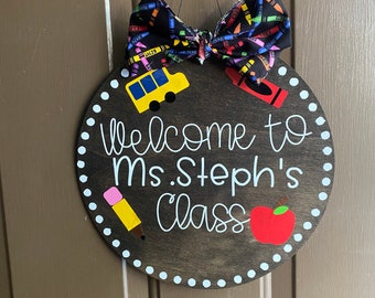 Welcome to my classroom sign, classroom door hanger, classroom round sign, elementary school decor, teacher door sign, teacher door hanger
