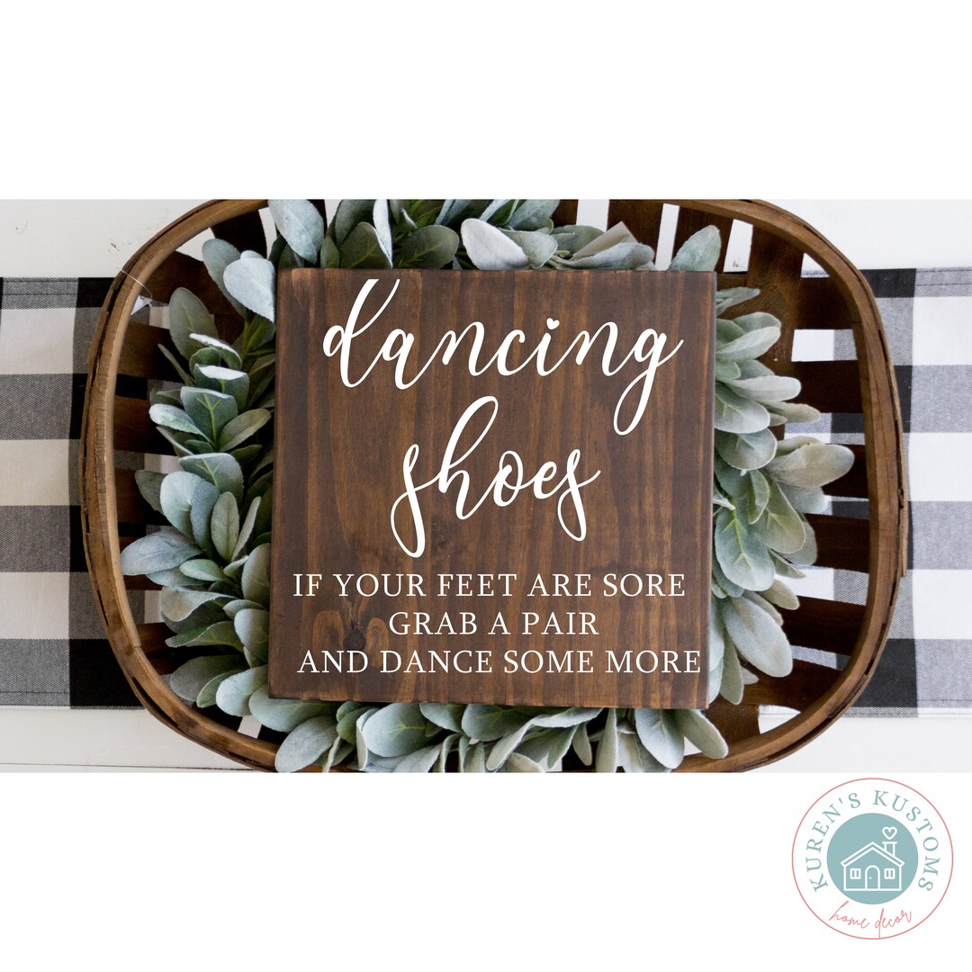 Dancing Shoes Sign Flip Flop Sign for Wedding Wedding Dance Floor Sign