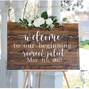 Wedding Welcome Sign, Welcome to Our Wedding Sign, 24 x 24 Wedding Entrance Sign, Rustic Wooden Wedding Sign,   Wooden Welcome Sign