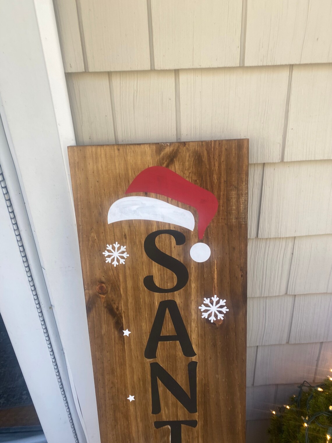 Santa Stop Here Sign Merry Christmas Porch Leaner Christmas | Etsy
