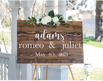 Wedding Welcome Sign, Welcome to Our Wedding Sign, 24 x 24 Wedding Entrance Sign, Rustic Wooden Wedding Sign,   Wooden Welcome Sign