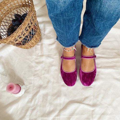 Lollipop Purple Velvet Mary Jane Shoes Women's Mary | Etsy Ireland