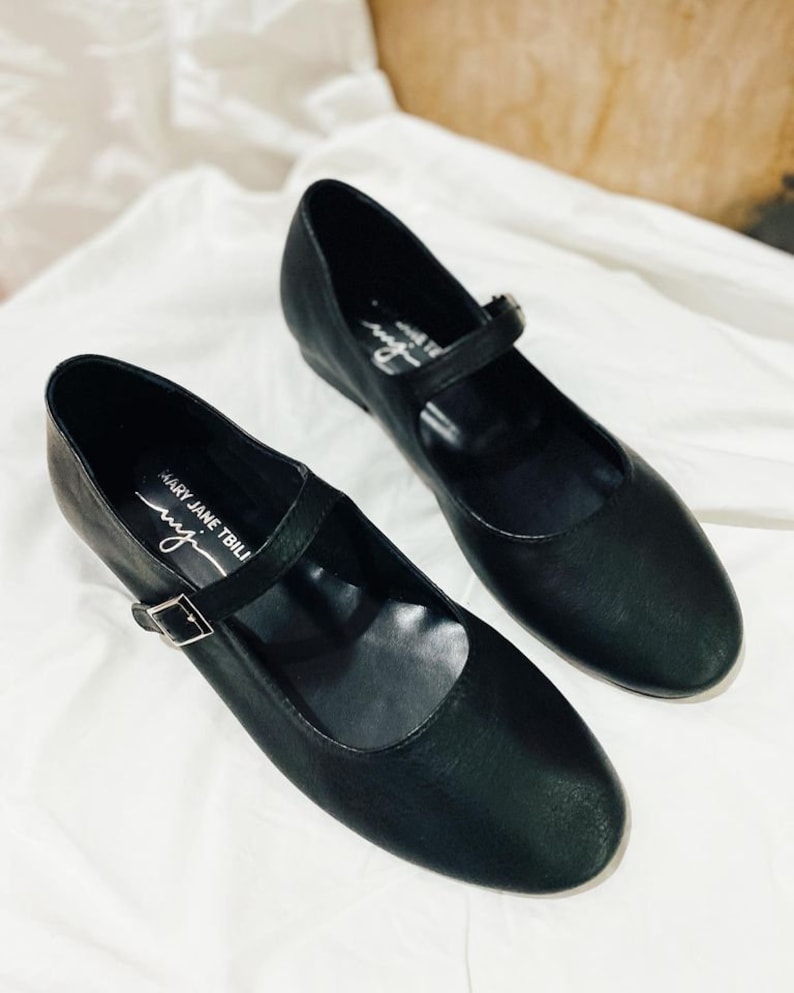 Black Leather Mary Jane Shoes Women's Mary Janes Etsy