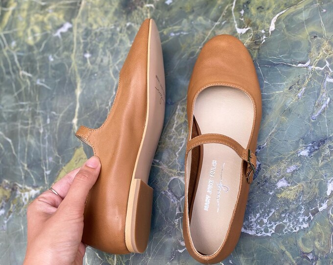 plain faux leather mary jane shoes
