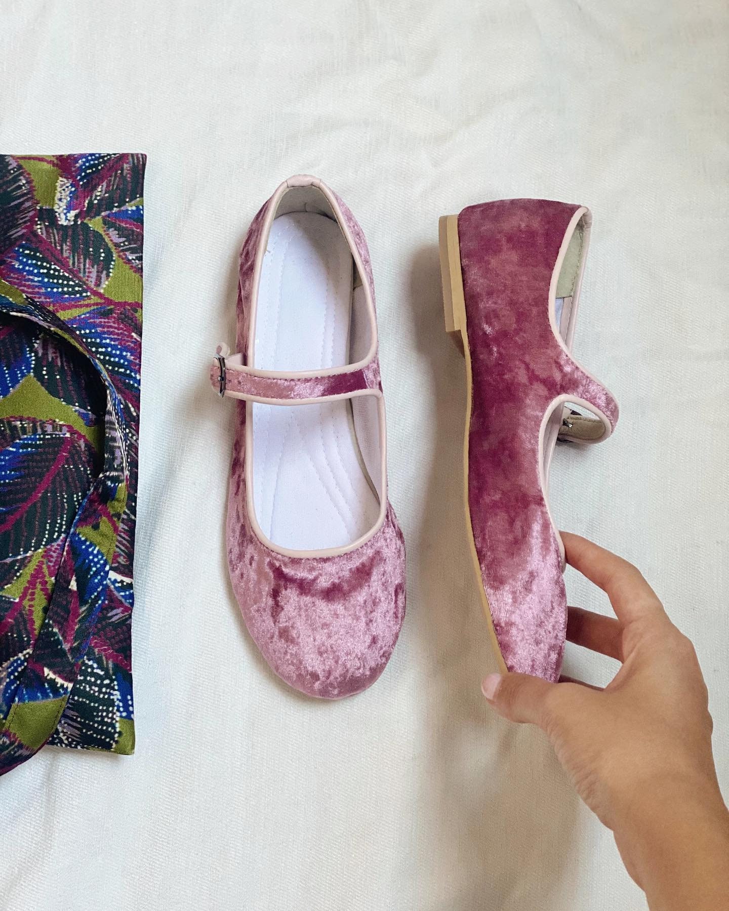 Bubblegum Pink Velvet Mary Jane Shoes Women s Mary Janes Vintage Shoes Handmade Pink Shoes Velvet Flats