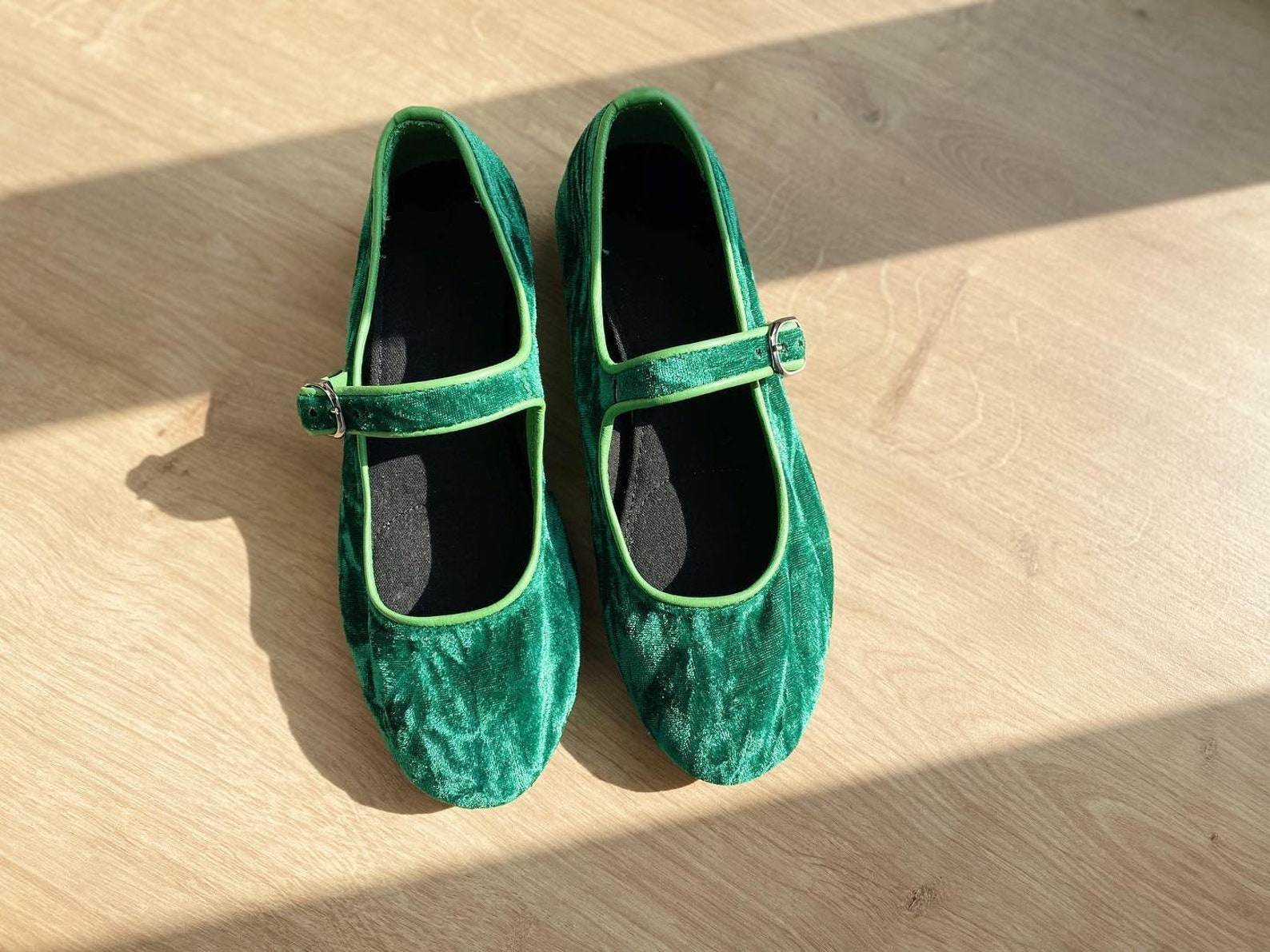 Green Velvet Mary Jane Shoes Women's Mary Janes Etsy