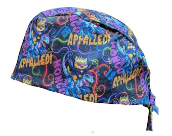 Bonnet de bloc opératoire Cat Donut Princess Mongo Dungeon Crawler, élastique européen, doublure et boutons en option, doublure et boutons en satin.