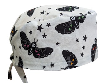 Casquette anti-mites mystique à tête de mort : élastique européen en option, doublure et boutons en satin
