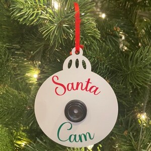 Santa Cam Flat Ornament with Lens * Christmas * Holiday * Gifts * Kids * Children