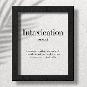 Intaxication Accountant Clear Acrylic Poster, Accountant Gift, Taxes Poster, Accountant Wall Art