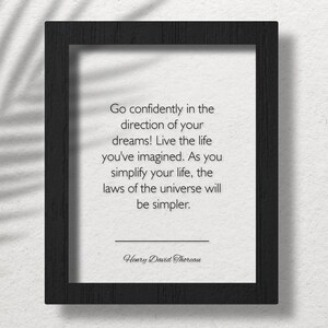 Acrylic Henry David Thoreau Quote, Henry David Thoreau Poster, Henry David Thoreau Wall Art