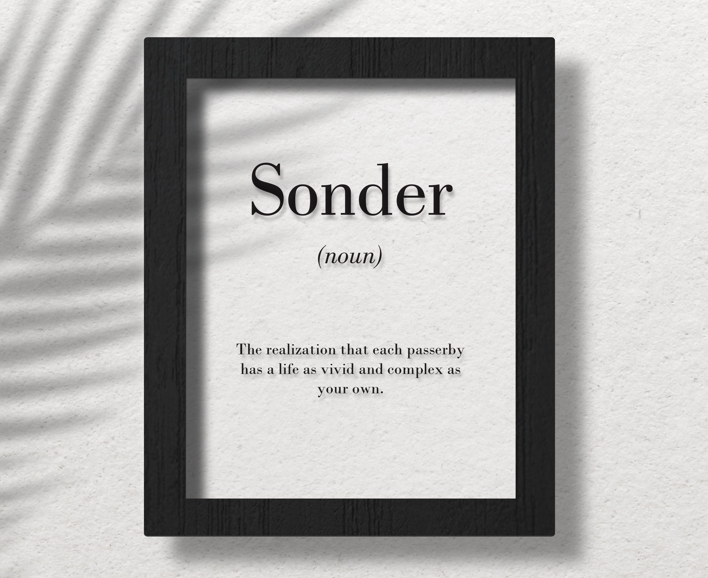 Sonder Clear Acrylic Poster Sonder Definition Print Etsy