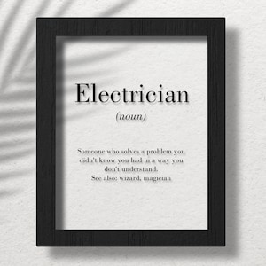 Electrician Clear Acrylic Poster, Electrician Gift, Electrician Wall Art