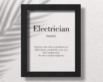 Electrician Clear Acrylic Poster, Electrician Gift, Electrician Wall Art
