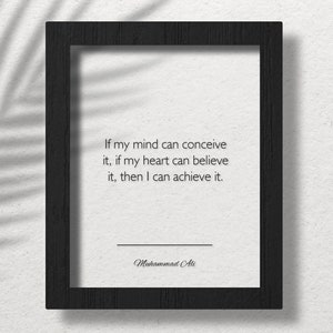 Acrylic Muhammad Ali Quote, Muhammad Ali Wall Art