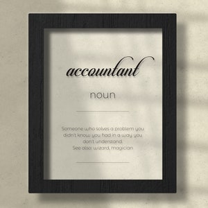 Acrylic Accountant Poster, Gift for Accountant, Accountant Definition Poster, Accountant Wall Art