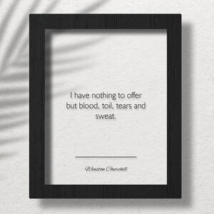 Acrylic Winston Churchill Quote, War Quotes, Soldier Gift, Winston Churchill Poster
