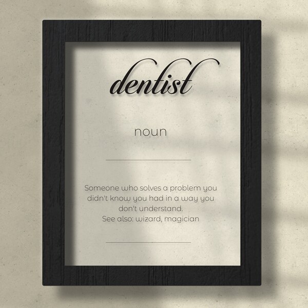 Dentist Poster Etsy