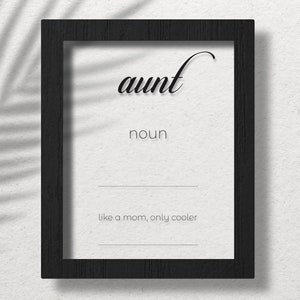 Acrylic Aunt Definition Poster, Aunt Gift