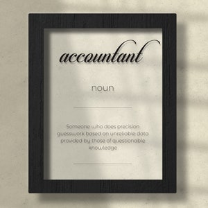 Acrylic Accountant Poster, Gift for Accountant, Accountant Definition Poster, Accountant Wall Art