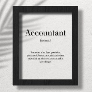 Accountant Clear Acrylic Poster, Accountant Gift, Accountant Definition Poster, Accountant Wall Art