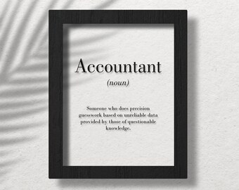 Accountant Clear Acrylic Poster, Accountant Gift, Accountant Definition Poster, Accountant Wall Art