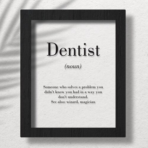 Dentist Clear Acrylic Poster Dentist Gift Dentist Etsy