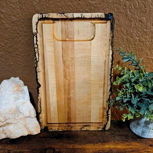 Oak and Hardwood Cutting Board Lichtenberg Fractal Burned Wood Art