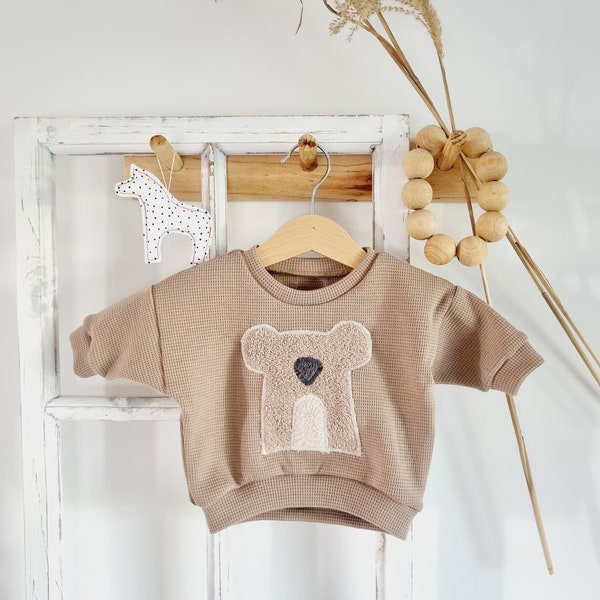Oversize Sweater für Baby in Gr. 50-98cm in Taupe