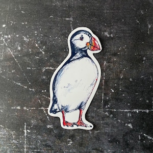 Stickers macareux mignons, aquarelle originale, à l'unité ou en lot de 3 / Adorable faune, sticker macareux, tropical, animal, amoureux des oiseaux, macareux
