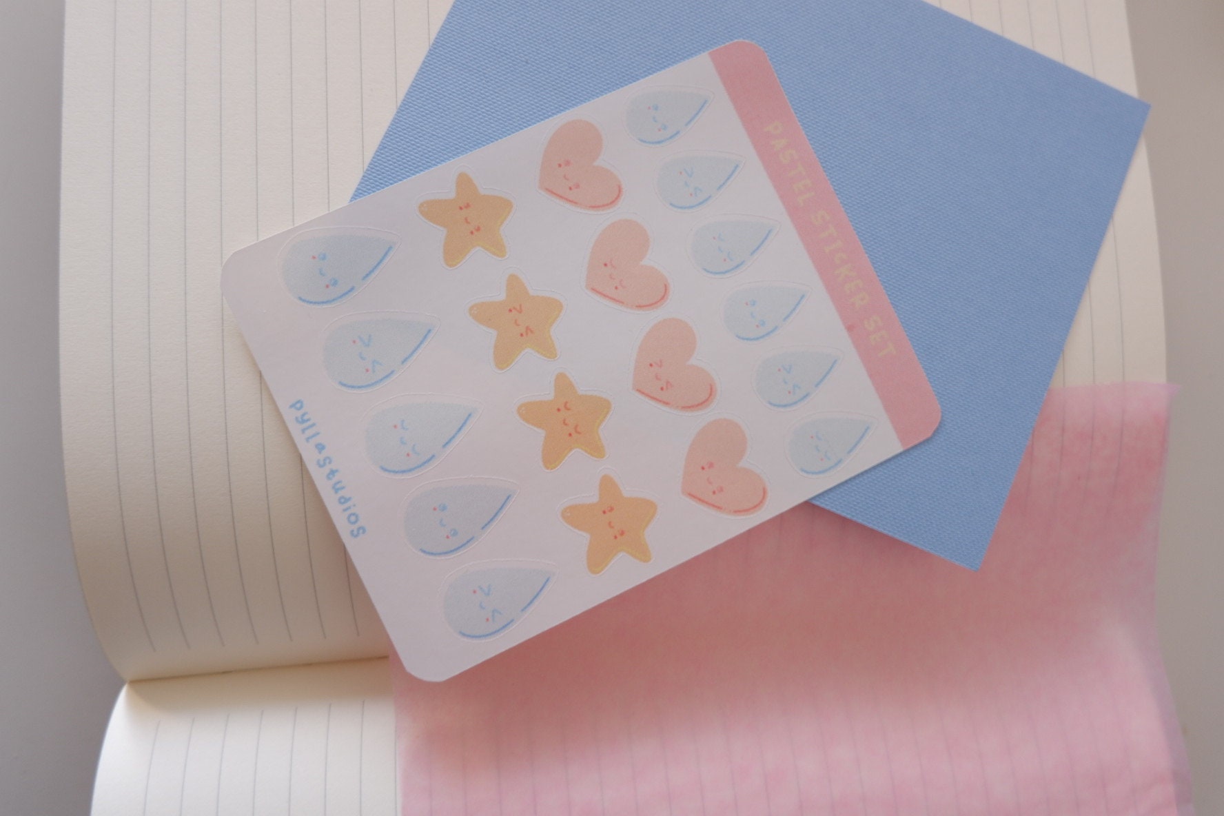 Pastel Sticker Set Pastel Stickers Set Star Sticker Heart Stickers Water - Etsy