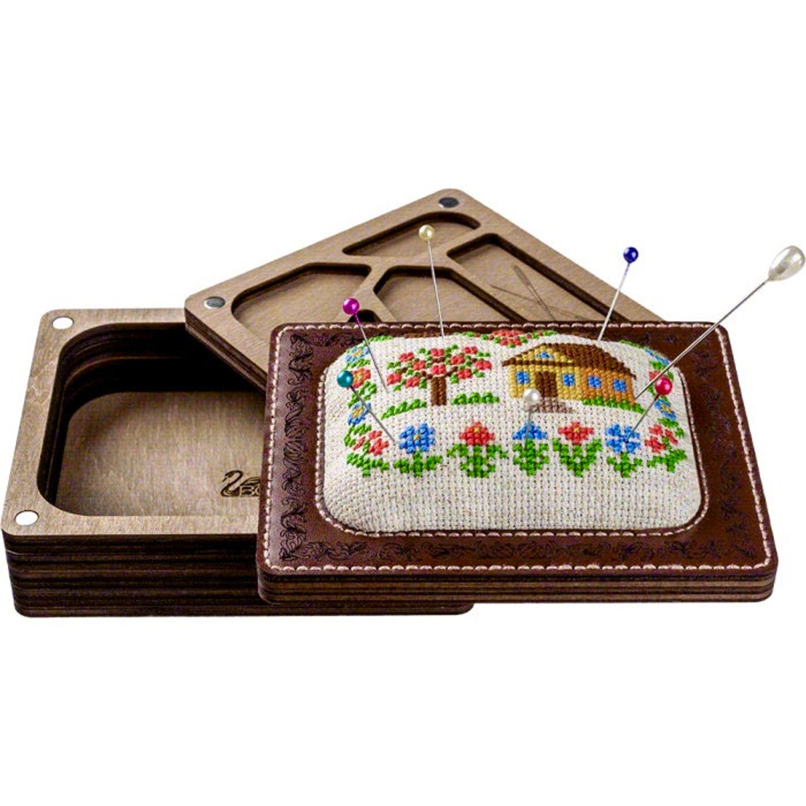 Needle cushion kit Pin Cushion Keeper Sewing accessory Cross Etsy