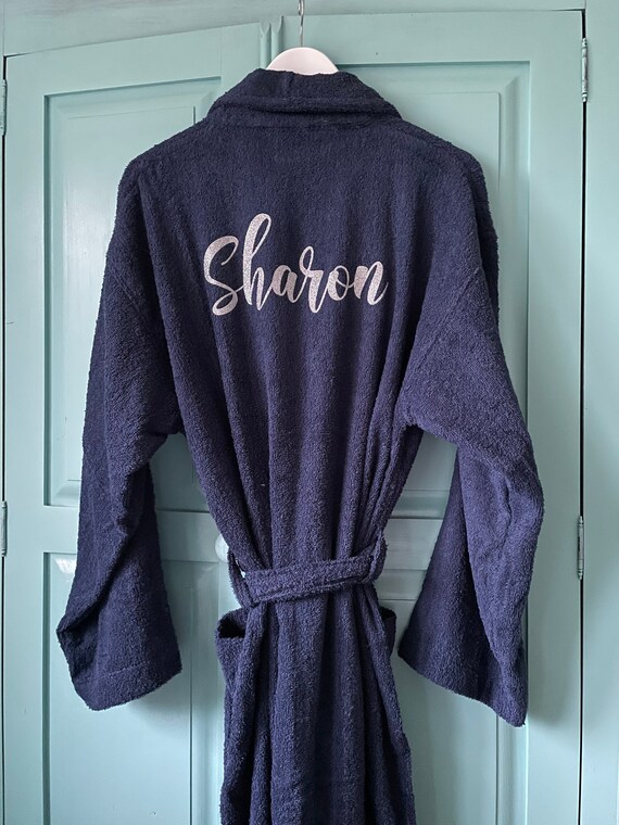 Personalised Children's Kids Pale Blue Boy Hooded Bathrobe / Dressing Gown  £16.99